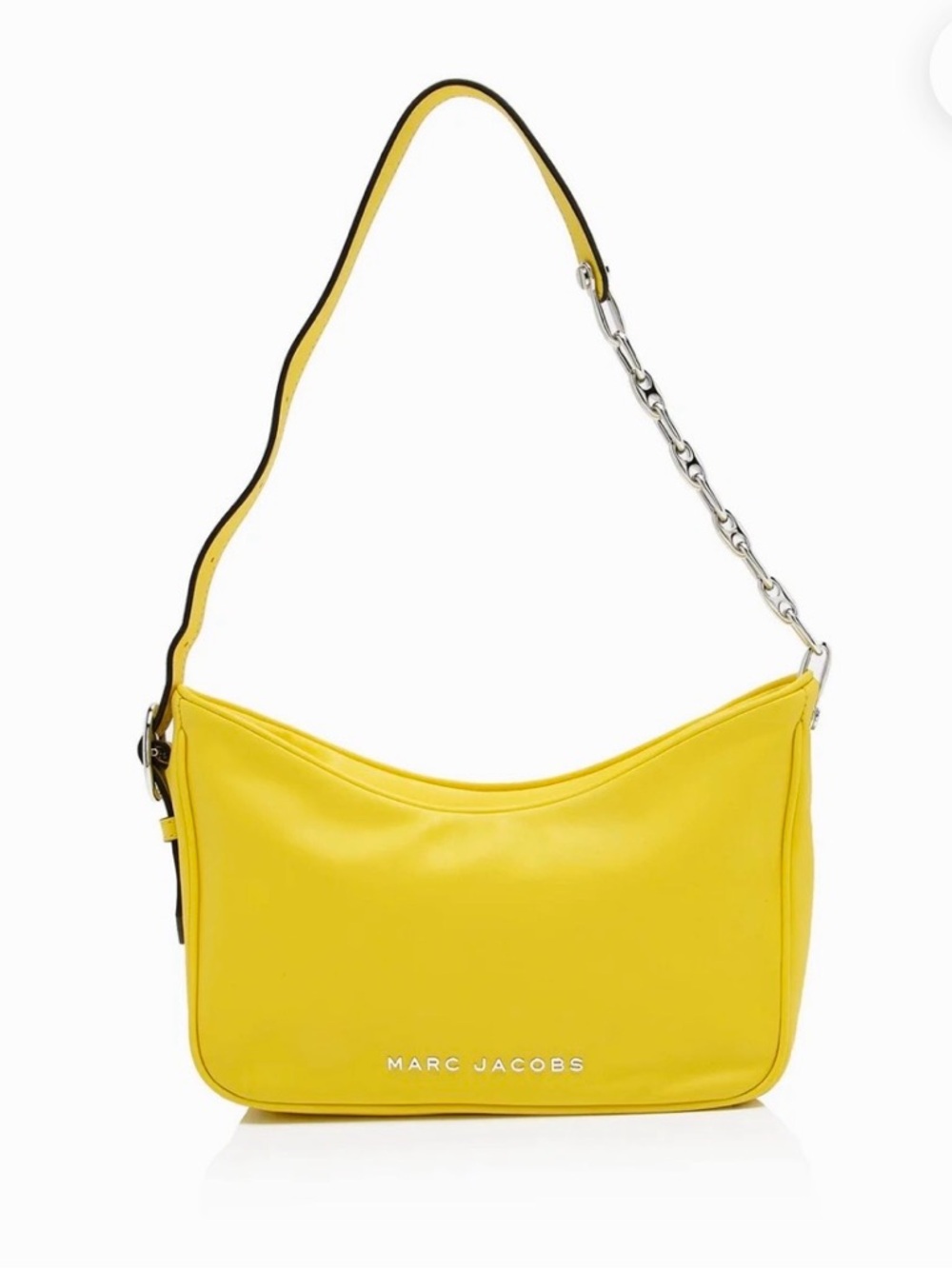 Marc Jacobs Yellow Leather Shoulder Tote with Logo - Picture 9 of 10